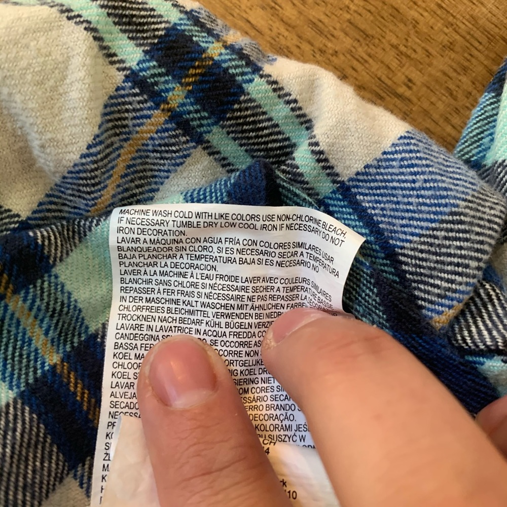 Vans plaid blue white button up long sleeve shirt - Picture 7 of 7
